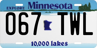 MN license plate 067TWL