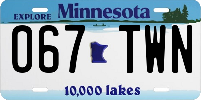 MN license plate 067TWN