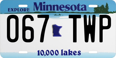 MN license plate 067TWP