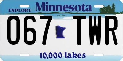 MN license plate 067TWR