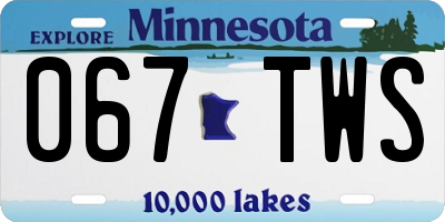 MN license plate 067TWS