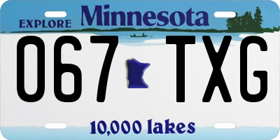 MN license plate 067TXG