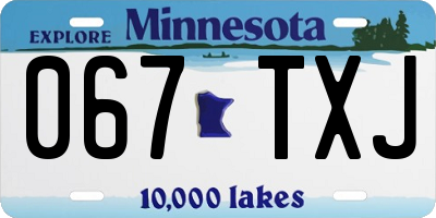 MN license plate 067TXJ
