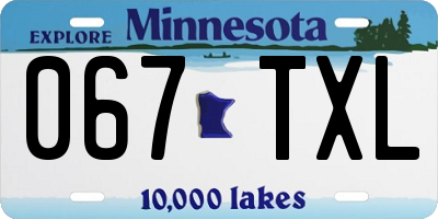 MN license plate 067TXL