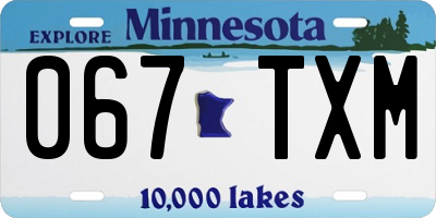 MN license plate 067TXM
