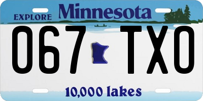 MN license plate 067TXO