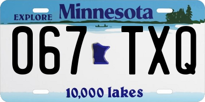 MN license plate 067TXQ