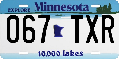 MN license plate 067TXR