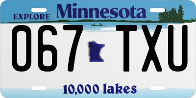 MN license plate 067TXU