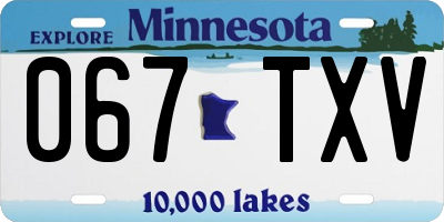 MN license plate 067TXV