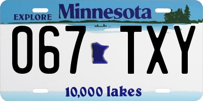 MN license plate 067TXY