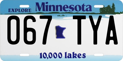 MN license plate 067TYA