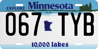 MN license plate 067TYB