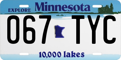 MN license plate 067TYC