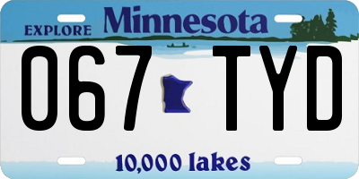 MN license plate 067TYD