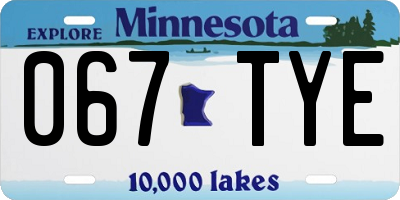 MN license plate 067TYE