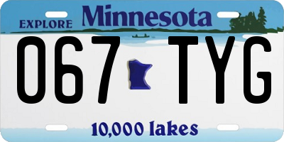 MN license plate 067TYG