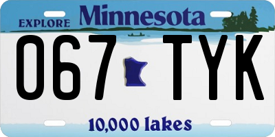 MN license plate 067TYK