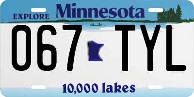 MN license plate 067TYL