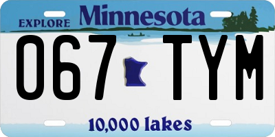MN license plate 067TYM