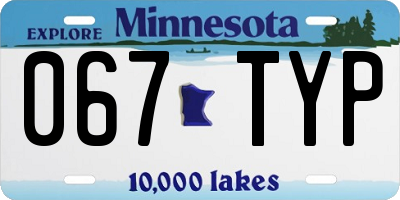 MN license plate 067TYP