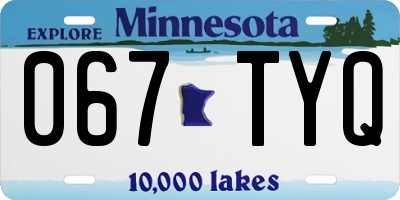 MN license plate 067TYQ