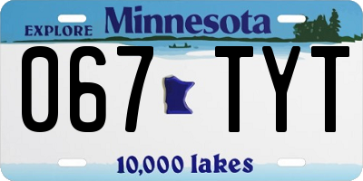 MN license plate 067TYT