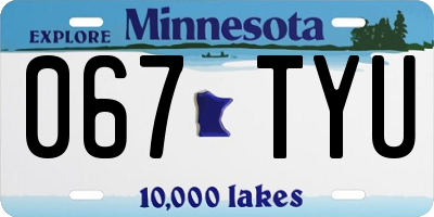MN license plate 067TYU