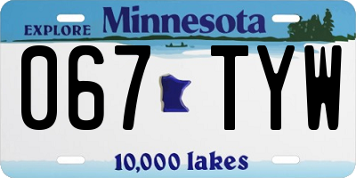 MN license plate 067TYW