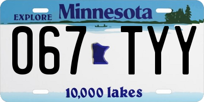 MN license plate 067TYY