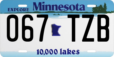 MN license plate 067TZB