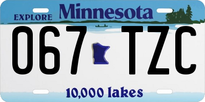 MN license plate 067TZC