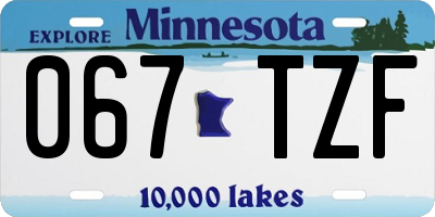 MN license plate 067TZF