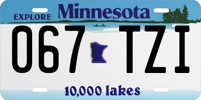 MN license plate 067TZI