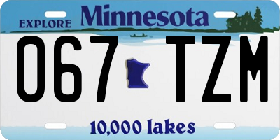 MN license plate 067TZM