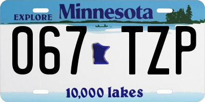 MN license plate 067TZP