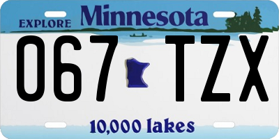MN license plate 067TZX