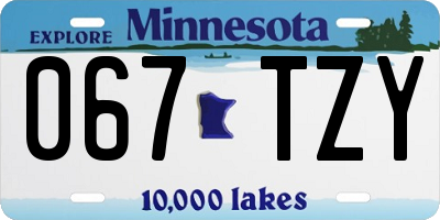 MN license plate 067TZY