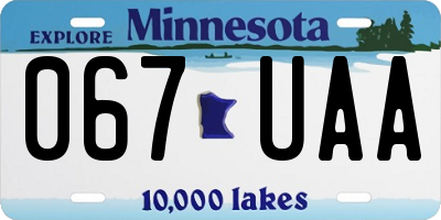 MN license plate 067UAA