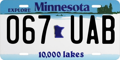 MN license plate 067UAB