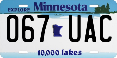 MN license plate 067UAC