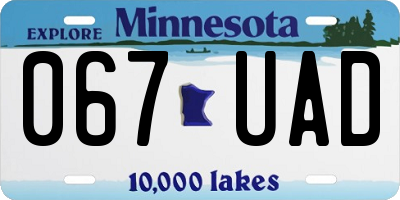 MN license plate 067UAD