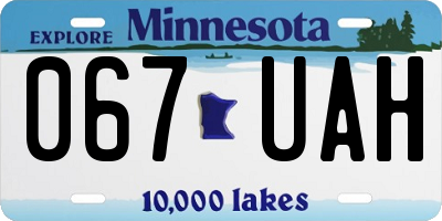 MN license plate 067UAH