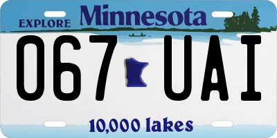 MN license plate 067UAI