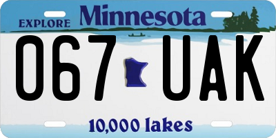 MN license plate 067UAK