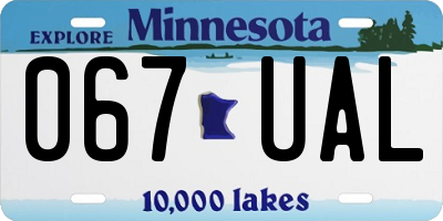 MN license plate 067UAL