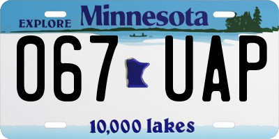 MN license plate 067UAP