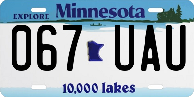 MN license plate 067UAU