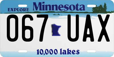 MN license plate 067UAX