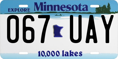 MN license plate 067UAY